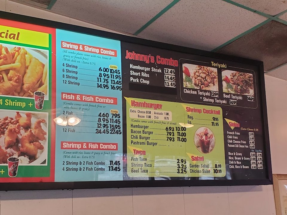 Printed menu showing combo plates and sides.